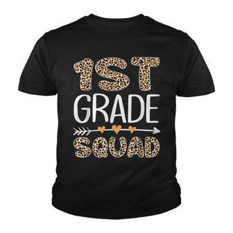 Back To School First Grade 1St Grade Squad Leopard Teacher Youth T-shirt - Thegiftio UK