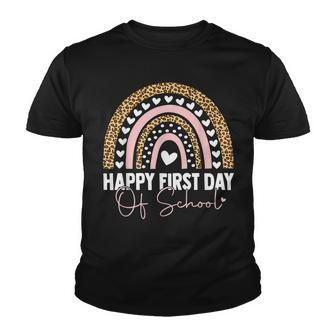 Back To School Funny Rainbow Happy First Day Of School Youth T-shirt - Thegiftio UK