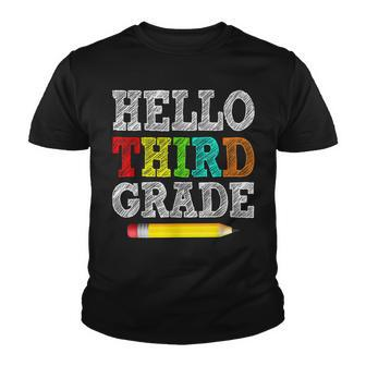 Back To School Hello 3Rd Grade Kids Teacher Student Youth T-shirt - Seseable