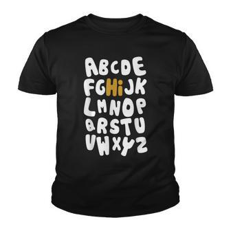 Back To School Hi Alphabet Letters Gift Youth T-shirt - Seseable