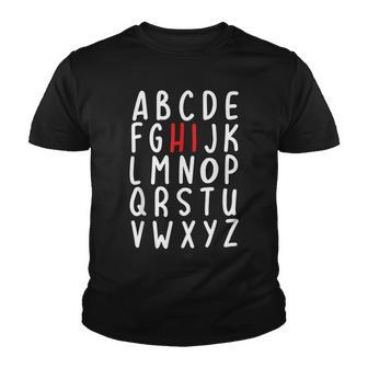 Back To School Hi Alphabet Letters Gift Youth T-shirt - Seseable