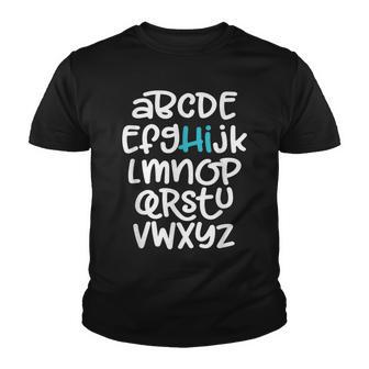 Back To School Hi Alphabet Letters Youth T-shirt - Thegiftio UK