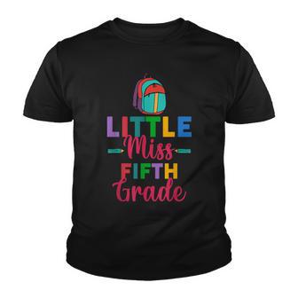 Back To School Little Miss Fifth Grade Youth T-shirt - Thegiftio UK