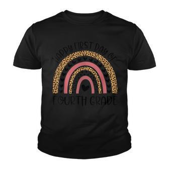 Back To School Rainbow Happy First Day Of Fourth Grade Youth T-shirt - Thegiftio UK