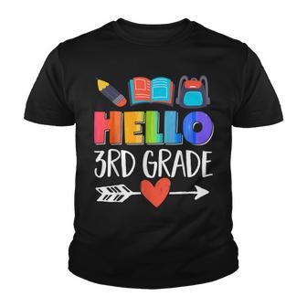 Back To School Teacher Hello 3Rd Grade Rainbow Youth T-shirt - Thegiftio UK