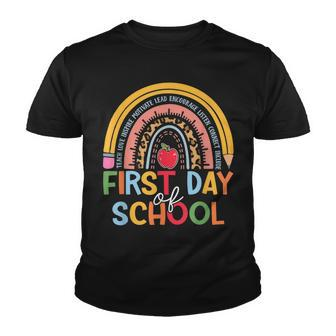 Back To School Teacher Rainbow Happy First Day Of School Youth T-shirt - Thegiftio UK