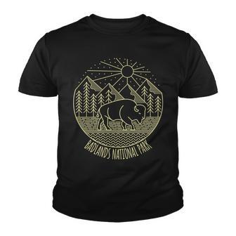 Badlands National Park Line Art Product Youth T-shirt - Thegiftio UK