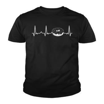Baking Doughnut Donut Lover Baker Ekg Heartbeat Youth T-shirt - Thegiftio UK
