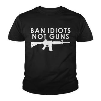 Ban Idiots Not Guns Gun Rights Logo Tshirt Youth T-shirt - Monsterry