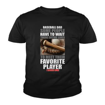 Baseball Dad Raised Favorite Player Youth T-shirt - Monsterry