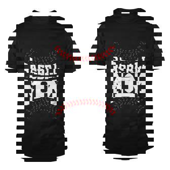 Baseball Mom Sports Fan Tshirt Youth T-shirt - Monsterry