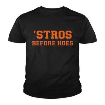 Baseball Stros Before Hoes Houston Tshirt Youth T-shirt - Monsterry UK