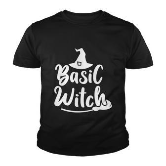 Basic Witch Funny Witch Hat Halloween Quote Youth T-shirt - Monsterry
