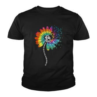 Be Kind Tie Dye Peace Flower Tshirt Youth T-shirt - Monsterry