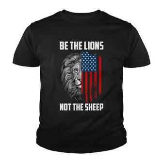 Be The Lions Not The Sheep Usa American Flag Youth T-shirt - Thegiftio UK
