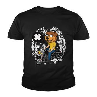Bear Biker Youth T-shirt - Thegiftio UK