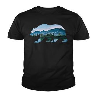Bear Vintage National Park Bear Wildlife Mountains V2 Youth T-shirt - Thegiftio UK