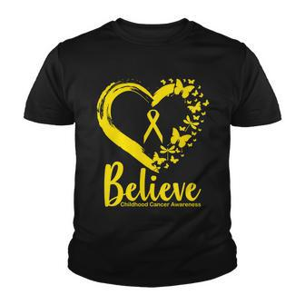 Believe Childhood Cancer Awareness Youth T-shirt - Monsterry