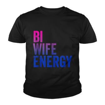 Bi Wife Energy Lgbtq Support Lgbt Bisexual Flag Vintage Youth T-shirt - Monsterry UK