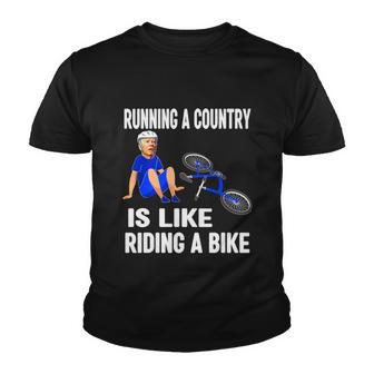 Biden Falls Off Bike Joe Biden Falling Off His Bicycle Funny V3 Youth T-shirt - Monsterry