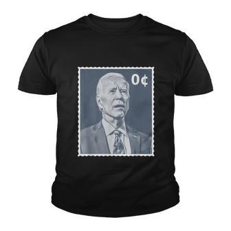 Biden Zero Cents Stamp Shirt 0 President Biden No Cents Youth T-shirt - Thegiftio UK
