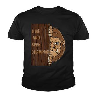 Bigfoot Hide And Seek Champion Funny Sasquatch Forest Youth T-shirt - Thegiftio UK