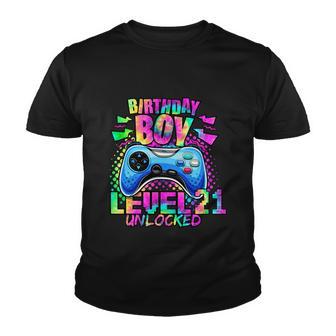 Birthday Video Gamer Level 21 Unlocked 21St Birthday Youth T-shirt - Monsterry AU