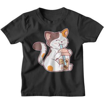 Boba Tea Cat Bubble Tea Kawaii Anime Japanese Girls Youth T-shirt - Thegiftio UK
