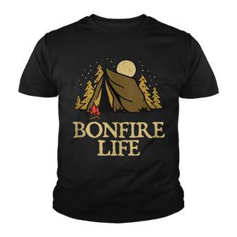 Bonfire Life Camping Wildlife Camper Outdoor Nature Lover Youth T-shirt - Thegiftio UK
