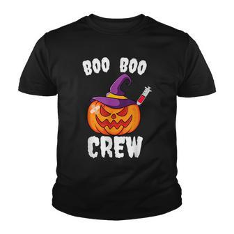 Boo Boo Crew Nurse Pumpkin Funny Halloween Ghost Costume Youth T-shirt - Seseable