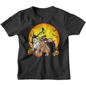 Boo Halloween Sloth With Pumpkin Funny Halloween Costume Youth T-shirt - Thegiftio UK
