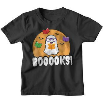 Booooks Ghost Boo Read Books Library Funny Halloween Teacher Youth T-shirt - Thegiftio UK