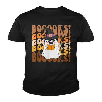 Booooks Ghost Funny Halloween Teacher Book Library Reading V2 Youth T-shirt - Thegiftio UK