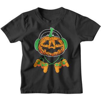 Boys Halloween Jack O Lantern Gamer Kids Men Halloween V7 Youth T-shirt - Thegiftio UK