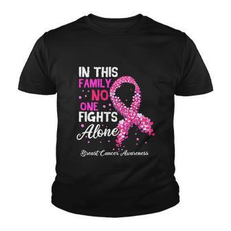 Breast Cancer Awareness In This Family No One Fights Alone Gift Youth T-shirt - Monsterry AU