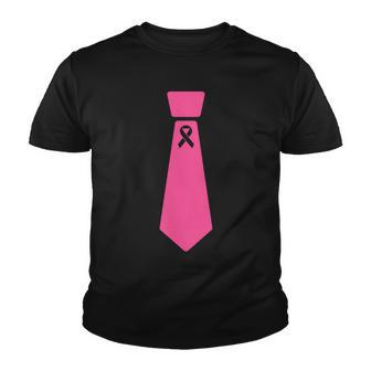 Breast Cancer Awareness Ribbon Tie Youth T-shirt - Monsterry