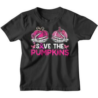 Breast Cancer Awareness Save The Pumpkins Halloween Costume Youth T-shirt - Thegiftio UK