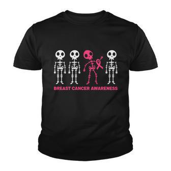 Breast Cancer Awareness Sleleton Halloween Quote Youth T-shirt - Monsterry UK