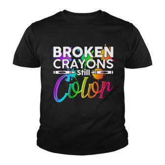 Broken Crayons Still Color Mental Health Awareness Tshirt Youth T-shirt - Monsterry UK