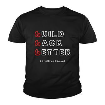 Build Back Better Great Reset New World Order Youth T-shirt - Monsterry