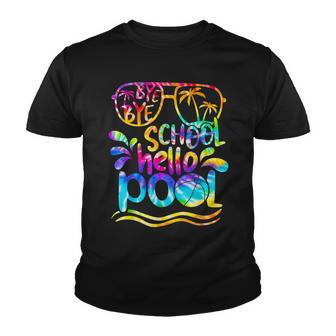 Bye Bye School Hello Pool Summer Last Day Of School Tie Dye Youth T-shirt - Thegiftio UK