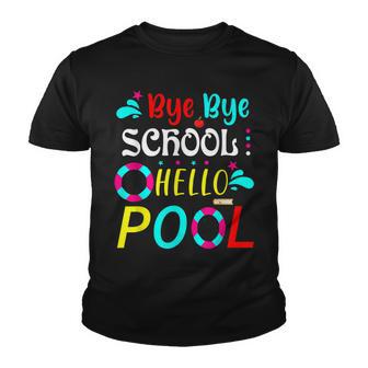 Bye Bye School Hello Pool Summer Saying Apple Tube Youth T-shirt - Thegiftio UK