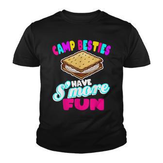 Camp Besties Best Friend Summer Camping Funny Smore Fun Youth T-shirt - Thegiftio UK