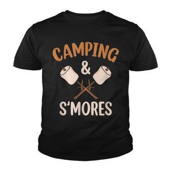 Camping And S´Mores Campfire Outdoor Marshmallow Bonfire Youth T-shirt - Thegiftio UK