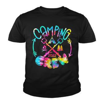 Camping Crew 2022 Tie Dye Camping Lover Summer Vacation Youth T-shirt - Thegiftio UK