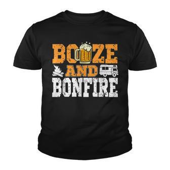Camping Drunk Alcohol Beer Booze & Bonfire Youth T-shirt - Thegiftio UK