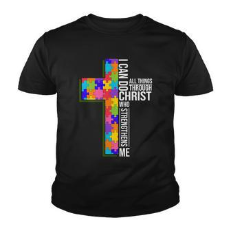Can Do All Things Through Christ Autism Awareness Youth T-shirt - Monsterry UK