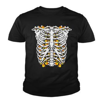 Candy Corn Skeleton Hallween Costume Tshirt Youth T-shirt - Monsterry