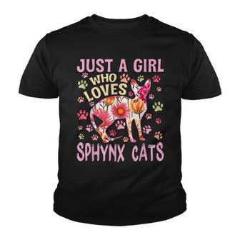 Cat Lover Just A Girl Who Loves Sphynx Cats Funny Youth T-shirt - Thegiftio UK