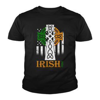 Celtic Cross Irish American Pride Youth T-shirt - Monsterry UK